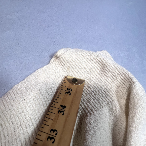 Anthropologie Sparrow Cardigan Womens Medium‎ Cream Black Open Draped Boho Bell - Picture 8 of 11